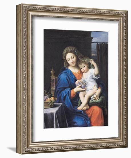 The Virgin of the Grapes, 1640-50-Pierre Mignard-Framed Giclee Print