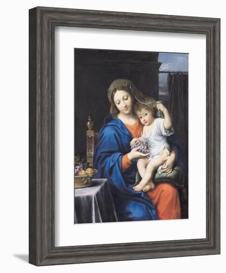 The Virgin of the Grapes, 1640-50-Pierre Mignard-Framed Giclee Print