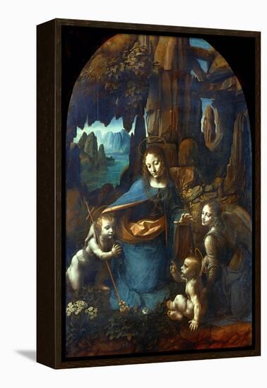 The Virgin of the Rocks, 1491-1519-Leonardo da Vinci-Framed Premier Image Canvas