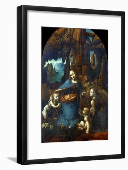 The Virgin of the Rocks, 1491-1519-Leonardo da Vinci-Framed Premium Giclee Print