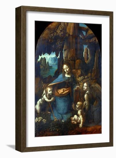 The Virgin of the Rocks, 1491-1519-Leonardo da Vinci-Framed Giclee Print