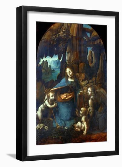 The Virgin of the Rocks, 1491-1519-Leonardo da Vinci-Framed Giclee Print