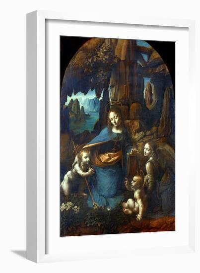 The Virgin of the Rocks, 1491-1519-Leonardo da Vinci-Framed Giclee Print