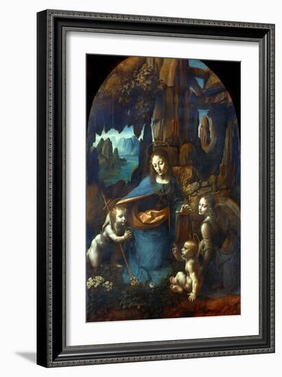 The Virgin of the Rocks, 1491-1519-Leonardo da Vinci-Framed Giclee Print