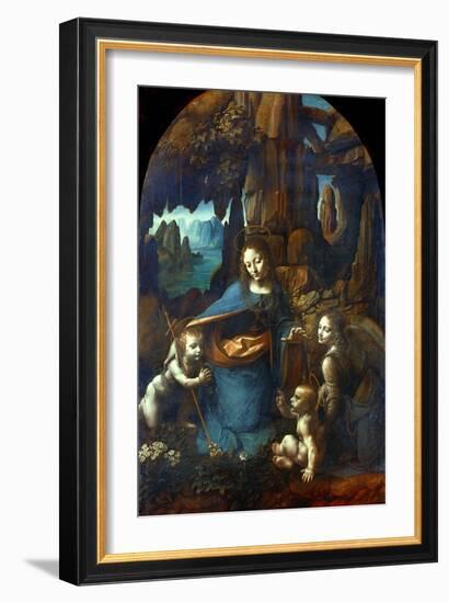 The Virgin of the Rocks, 1491-1519-Leonardo da Vinci-Framed Giclee Print