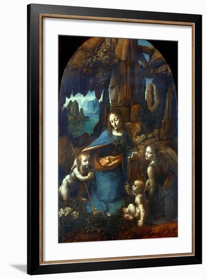 The Virgin of the Rocks, 1491-1519-Leonardo da Vinci-Framed Giclee Print