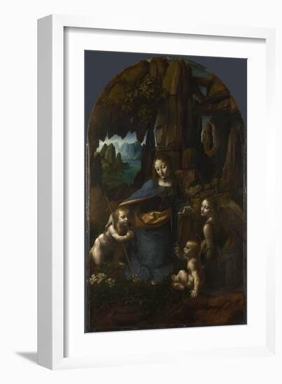 The Virgin of the Rocks, Between 1492 and 1508-Leonardo da Vinci-Framed Giclee Print