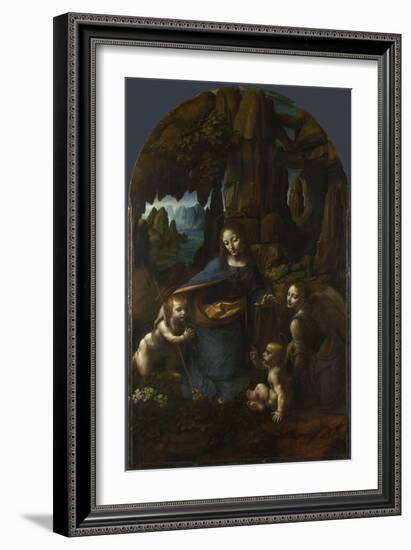 The Virgin of the Rocks, Between 1492 and 1508-Leonardo da Vinci-Framed Giclee Print