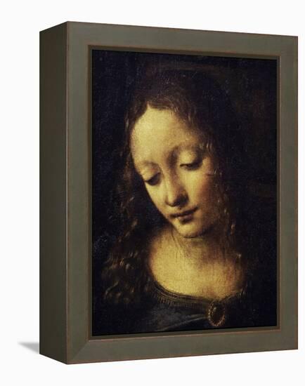 The Virgin of the Rocks Detail of Virgin-Leonardo da Vinci-Framed Premier Image Canvas