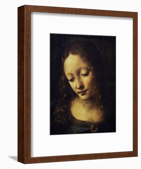 The Virgin of the Rocks Detail of Virgin-Leonardo da Vinci-Framed Premium Giclee Print