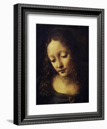 The Virgin of the Rocks Detail of Virgin-Leonardo da Vinci-Framed Premium Giclee Print