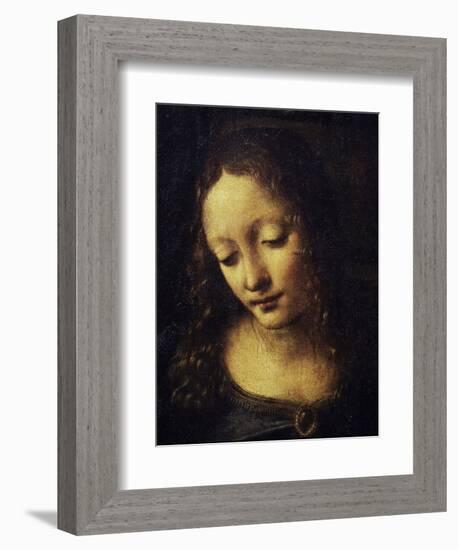 The Virgin of the Rocks Detail of Virgin-Leonardo da Vinci-Framed Giclee Print