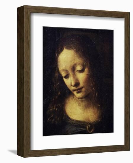 The Virgin of the Rocks Detail of Virgin-Leonardo da Vinci-Framed Giclee Print