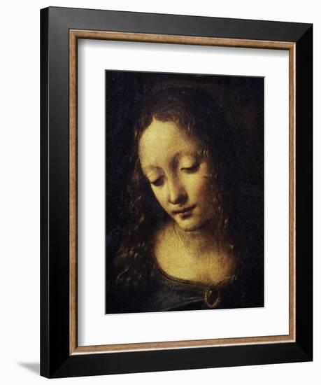 The Virgin of the Rocks Detail of Virgin-Leonardo da Vinci-Framed Giclee Print