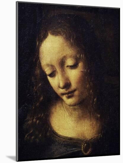 The Virgin of the Rocks Detail of Virgin-Leonardo da Vinci-Mounted Giclee Print