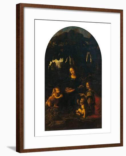 The Virgin of the Rocks (The Virgin and Child, Young St John and an Angel)-null-Framed Giclee Print