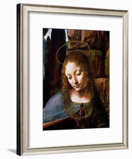 The Virgin of the Rocks (The Virgin with the Infant Saint John Adoring the Infant Christ )-Leonardo da Vinci-Framed Giclee Print