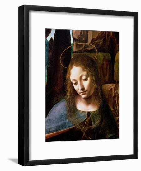 The Virgin of the Rocks (The Virgin with the Infant Saint John Adoring the Infant Christ )-Leonardo da Vinci-Framed Giclee Print