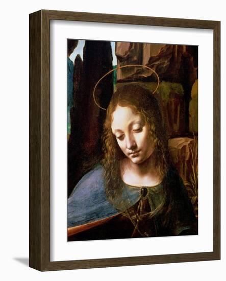 The Virgin of the Rocks (The Virgin with the Infant Saint John Adoring the Infant Christ )-Leonardo da Vinci-Framed Giclee Print