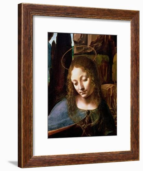 The Virgin of the Rocks (The Virgin with the Infant Saint John Adoring the Infant Christ )-Leonardo da Vinci-Framed Giclee Print
