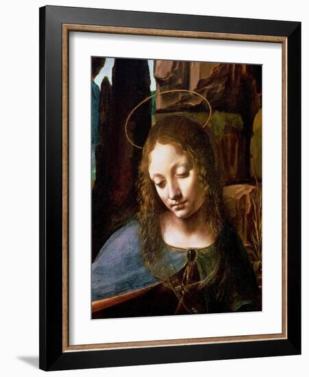 The Virgin of the Rocks (The Virgin with the Infant Saint John Adoring the Infant Christ )-Leonardo da Vinci-Framed Giclee Print