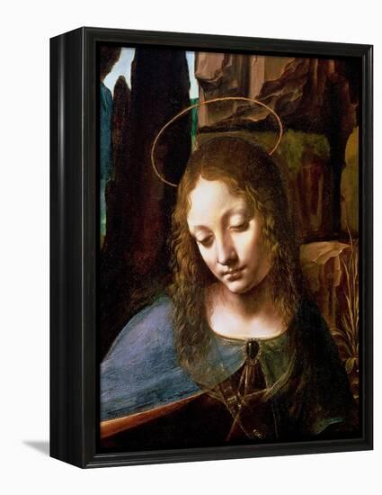 The Virgin of the Rocks (The Virgin with the Infant Saint John Adoring the Infant Christ )-Leonardo da Vinci-Framed Premier Image Canvas