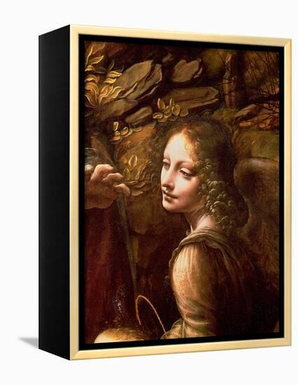 The Virgin of the Rocks (The Virgin with the Infant St. John Adoring the Infant Christ)-Leonardo da Vinci-Framed Premier Image Canvas