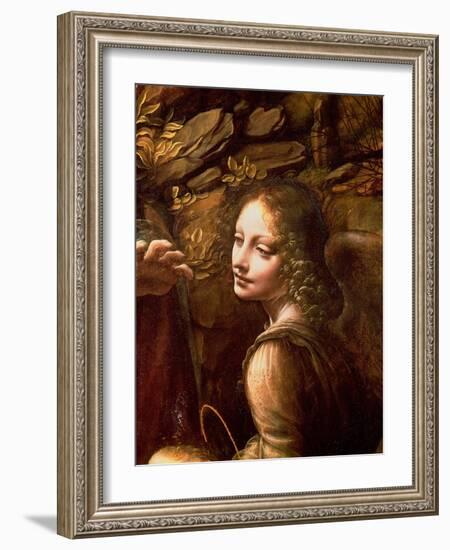 The Virgin of the Rocks (The Virgin with the Infant St. John Adoring the Infant Christ)-Leonardo da Vinci-Framed Giclee Print