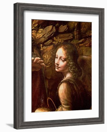 The Virgin of the Rocks (The Virgin with the Infant St. John Adoring the Infant Christ)-Leonardo da Vinci-Framed Giclee Print