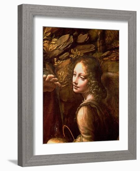 The Virgin of the Rocks (The Virgin with the Infant St. John Adoring the Infant Christ)-Leonardo da Vinci-Framed Giclee Print