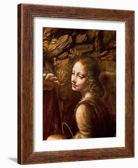 The Virgin of the Rocks (The Virgin with the Infant St. John Adoring the Infant Christ)-Leonardo da Vinci-Framed Giclee Print