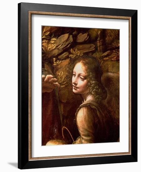 The Virgin of the Rocks (The Virgin with the Infant St. John Adoring the Infant Christ)-Leonardo da Vinci-Framed Giclee Print