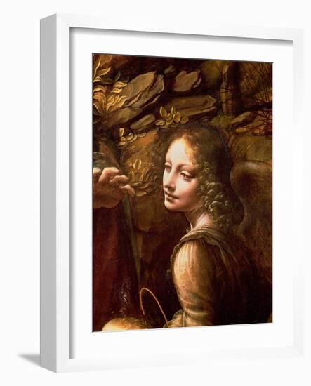 The Virgin of the Rocks (The Virgin with the Infant St. John Adoring the Infant Christ)-Leonardo da Vinci-Framed Giclee Print