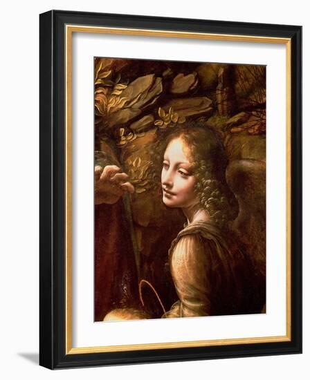 The Virgin of the Rocks (The Virgin with the Infant St. John Adoring the Infant Christ)-Leonardo da Vinci-Framed Giclee Print