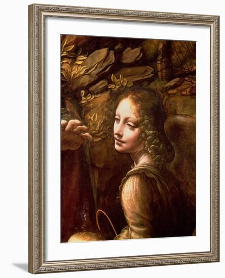 The Virgin of the Rocks (The Virgin with the Infant St. John Adoring the Infant Christ)-Leonardo da Vinci-Framed Giclee Print