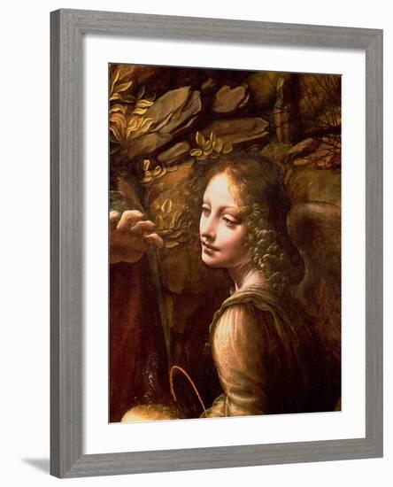 The Virgin of the Rocks (The Virgin with the Infant St. John Adoring the Infant Christ)-Leonardo da Vinci-Framed Giclee Print