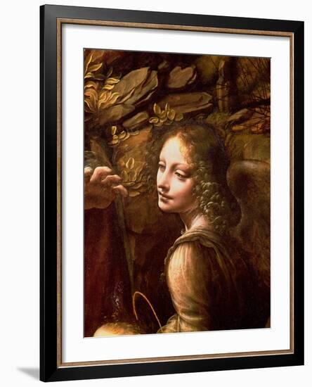 The Virgin of the Rocks (The Virgin with the Infant St. John Adoring the Infant Christ)-Leonardo da Vinci-Framed Giclee Print