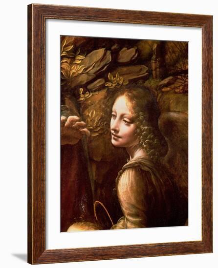 The Virgin of the Rocks (The Virgin with the Infant St. John Adoring the Infant Christ)-Leonardo da Vinci-Framed Giclee Print