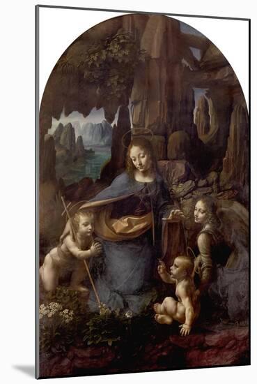 The Virgin of the Rocks (With the Infant St. John Adoring the Infant Christ) circa 1508-Leonardo da Vinci-Mounted Giclee Print