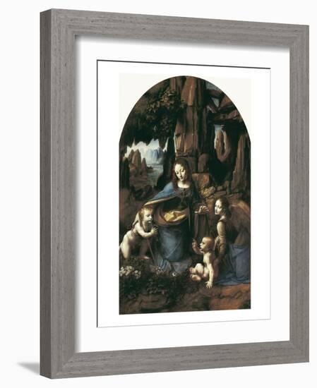 The Virgin of the Rocks-Leonardo da Vinci-Framed Art Print