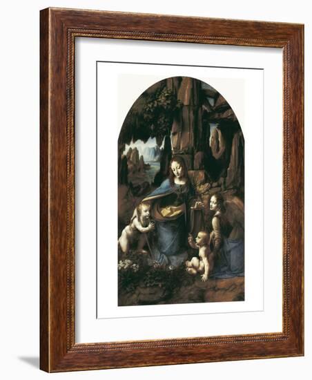 The Virgin of the Rocks-Leonardo da Vinci-Framed Art Print