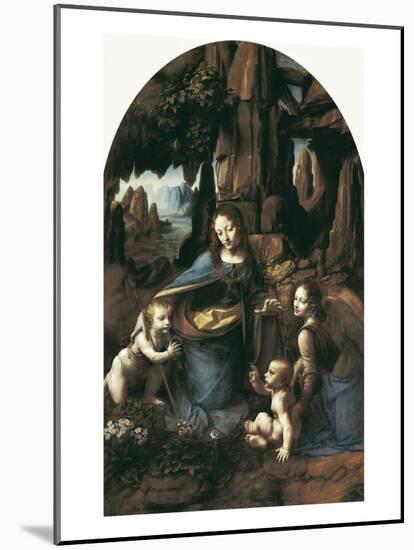 The Virgin of the Rocks-Leonardo da Vinci-Mounted Art Print