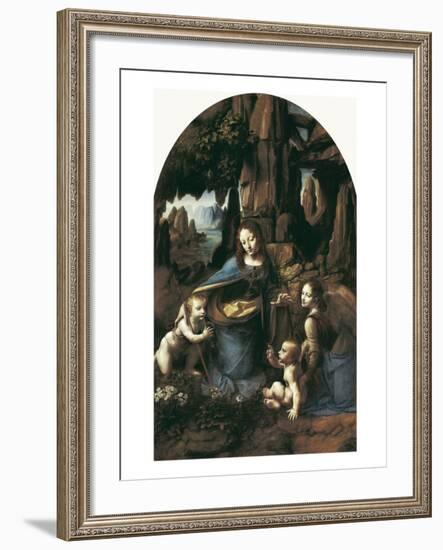 The Virgin of the Rocks-Leonardo da Vinci-Framed Art Print