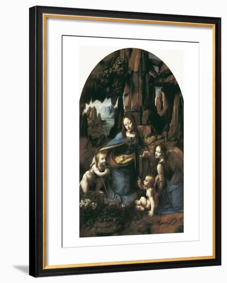 The Virgin of the Rocks-Leonardo da Vinci-Framed Art Print