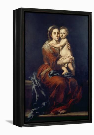 The Virgin of the Rosary, C. 1650-55-Bartolomé Estéban Murillo-Framed Premier Image Canvas