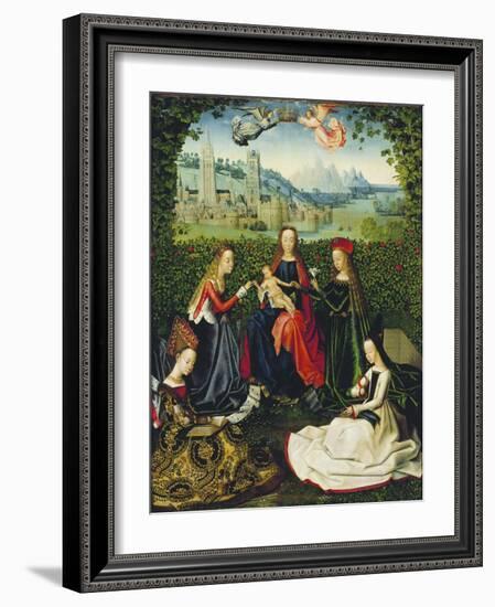 The Virgin of the Rose Garden, 1475-80 (Oil on Panel)-Master of the St. Lucy legend-Framed Giclee Print