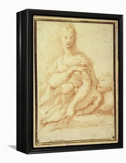 The Virgin Playing with the Child on Her Lap-Parmigianino-Framed Premier Image Canvas