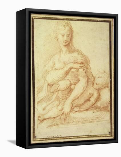 The Virgin Playing with the Child on Her Lap-Parmigianino-Framed Premier Image Canvas