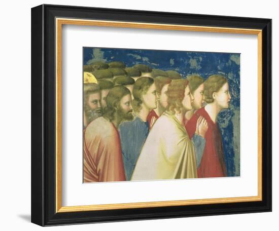The Virgin's Suitors Praying before the Rods in the Temple, C.1305 (Detail)-Giotto di Bondone-Framed Giclee Print