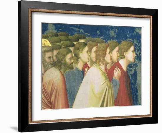 The Virgin's Suitors Praying before the Rods in the Temple, C.1305 (Detail)-Giotto di Bondone-Framed Giclee Print